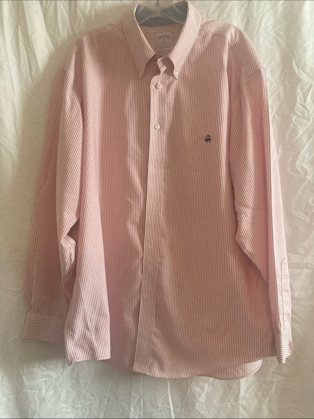 Brooks Brothers Pink & White Narrow-Striped Button-Down Shirt